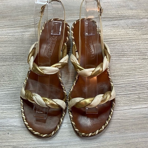 Vintage Bologna & Figli strappy twisted metallic chain designed sandals size 7 - Picture 3 of 12